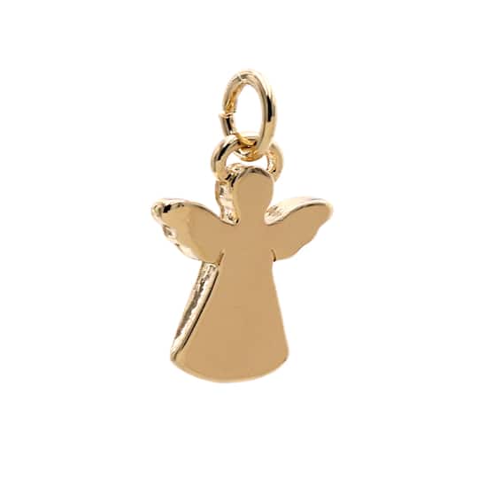 12 Pack: Charmalong™ 14K Gold Plated Angel Charm by Bead Landing™